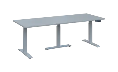 FLEXIMEET 200-80 výškově nastavitelný stůl, kovová podnož stříbrná, deska 25 mm, široký 2000 mm, šedá